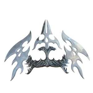 Emblazon of Knife 2- Headed Dragon Dagger Triple-Blade Stainless Steel Fantasy W